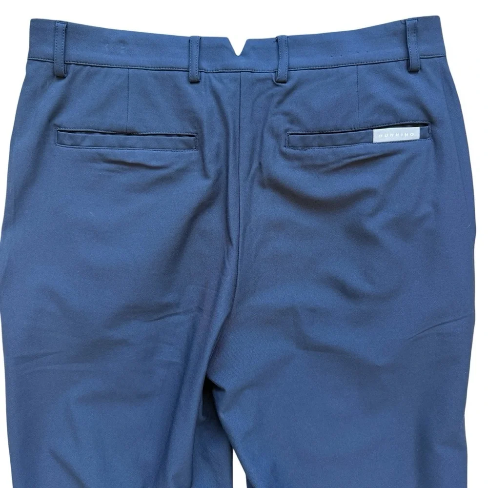 Dunning Golf Performance Stretch Chino Pants Mens 32x32 Navy Blue Flat Front